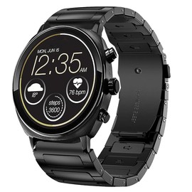 Lamshaw 22mm Solid Business Stainless Steel Metal Bands Compatible with Citizen CZ Smartwatch, CZ Smart Touchscreen Gen 2 Casual 41mm, Sport 44mm, CZ Smart Hybrid Gen 2 Sport Smartwatch