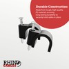 rhinocables Round Cable Clips 100 Pack Cable Management Clamps Wall