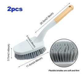 Roellgs 2 Pack Heavy Duty Floor Brush Large Brush Head Cleaning Brush Crevice Brush, Stove, Bathroom, Shower, Sink, Floor Cleaning Brush