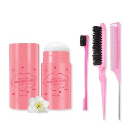 Set De 4 Piezas: Barra De Cera Y Peines Para Peinar. Cera Hidratante Y No Grasa Para Controlar El Frizz En Pelucas Y Cabello Natural. Bálsamo Ligero Para Peinar El Cabello Rebelde Y Sin Frizz.