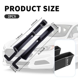 2PCS New Car Seat Gap Filler with 2 Storage Areas,Stylish Car Seat Gap Storage for Stabilizing Phone,Keys Wallet,Universal Car Seat Gap Filler Organizer Interior Accessories (Carbon Black)