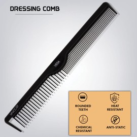 Vega Professional Dressing Comb (Carbon Anti-Static Black Line Hair Comb)(VPVCC-07)
