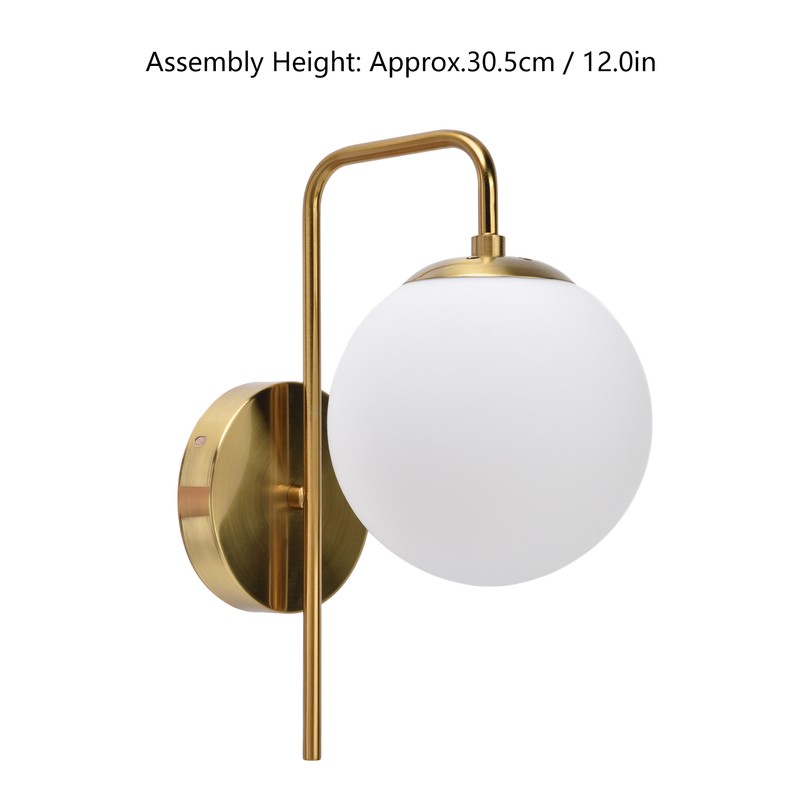 Nordic Modern E27 Glass Ball LED Wall Light Frosted Texture