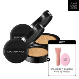 Jeongsaemmul Essential Skin Nuder Cushion Refill x 2 + Metal Serum Gloss Mini + Skinny Tab Puff (Pink) Rose Light / 에센셜 스킨 누더 쿠션 리필 2개 + 메탈세럼글로스 미니 + 스키니탭 퍼프(핑크) 로즈라이트