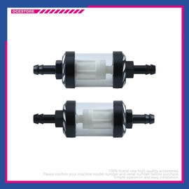 OCESTORE 2pcs Universal 9747 Inline Fuel Filter With Chrome Hose Barb With Clear View Glass 5/16 inch (Black)
