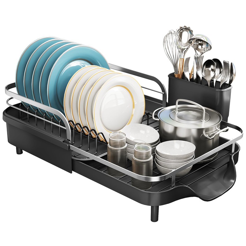 SNTD Dish Drying Rack, Expandable Dish Rack for Kitchen Counter,