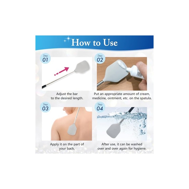 Cream Applicator for Back Telescopic Easy to Clean Applies Creams,
