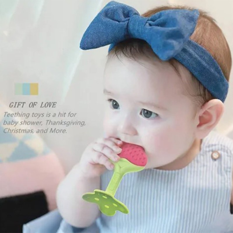 Baby Teething Toys Soothe Gums Silicone Fruit Shape Bright Color