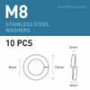 BOUMVID Pack of 10 Spring Washers M8, Spring Washer Shape