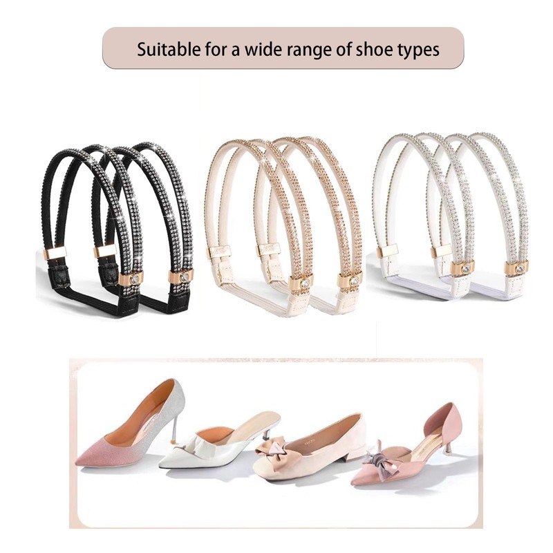 Elastic Shoe Ankle Straps for High Heels, Replacement Straps (3pcs-a)