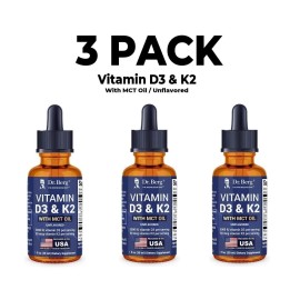 Dr. Berg 3 PACK, Vitamin D3 & K2 with MCT Oil - 1 fl oz Bone Teeth & Immune Health