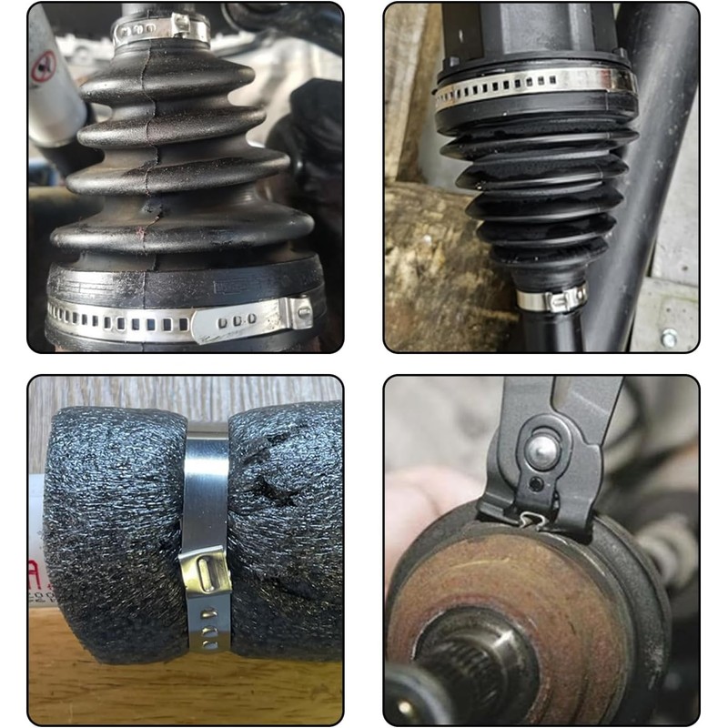 Roczential 40 Pack Universal Adjustable AXLE CV Joint Boot Crimp