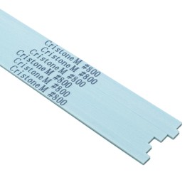 MIRACLE Cristone Ceramic Fiber Stones – 6-Pack – 100mm (L) x 4mm (W) x 1mm (T) – #800 Grit Blue – for Grinding, Polishing, Deburring, Lapping Metal, Wood, Plastic, Molds – Air Tool Compatible