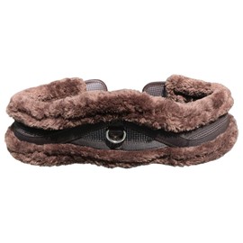 T TEKE Anatomic Luxury Plush Fleece Horse Girth - Contoured Pressure Relief English Girth with Dual-Side Heavy-Duty Elastic, Ultra-Soft Fleece Lining, Stainless Steel Solid-Roller Buckles & D-Ring