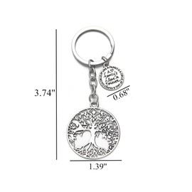PHAETON 20PCS Tree Of Life Keychain A Family's Love is Forever Saying Charm & Tree Keychain Family Reunion or Family Keychain Gift for Family Reunions or Family Gatherings.