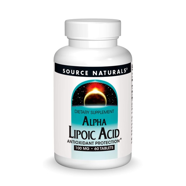 Source Naturals Alpha Lipoic Acid 100 mg Supports Healthy Sugar Metabolism, Liver Function & Energy Generation - 60 Tablets