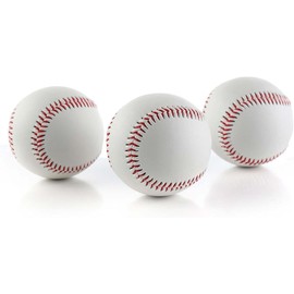 mocrel Blank Leather Baseball, Unmarked,Quality Stitching，9 inch Suitable for League Practice Training Machine Pitching for Signature Adapt to Bat Play (2 Foam Core Baseballs)