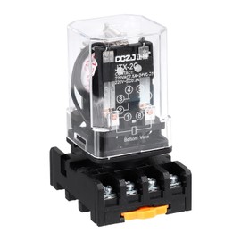 sourcing map DPDT Electromagnetic Power Relay, AC 12V Coil 10A 8 Pin MK2P-I Small Relay with Plug-in Terminal Socket Base 2NO 2NC JTX-2C