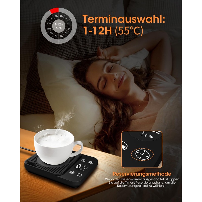 MYMULIKE Electric Coffee Warmer, Upgraded Cup Warmer, 9 Temperature Settings,