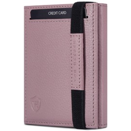 VON HEESEN Slim Wallet with RFID Protection - Mini Wallet Men & Women Small - Credit Card Holder - Purse Wallet, lavender, With XL coin compartment