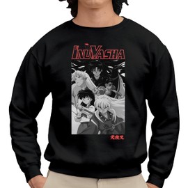 Isaac Morris Limited Inuyasha Characters Men's and Women's Long Sleeve Crewneck Sweatshirt (Black, Large)