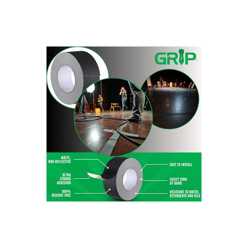 GRIP - Cinta adhesiva no reflectante de alta calidad, resistente,