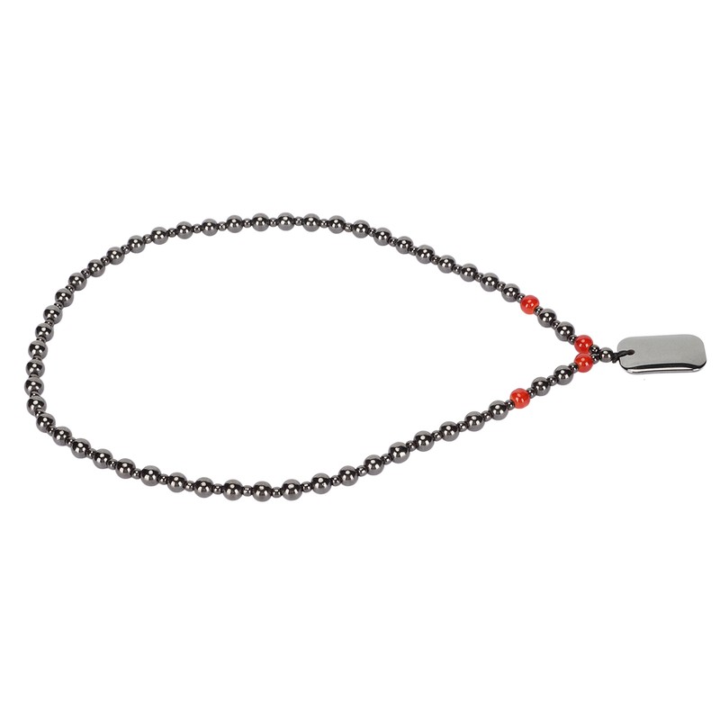 Terahertz Beaded Necklace Fashionable Rectangular Pendant Soreness Relief Energy Stone