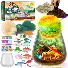LAOESE Dinosaur Terrarium Kit for Kids - Dino Kid Crafts with DIY Moon Lamp Kit - Birthday Gift for Boys Ages 4 5 6 7 8-12 Year Old - Arts and Crafts for Boys and Kids - Dinosaur Toys for Boys