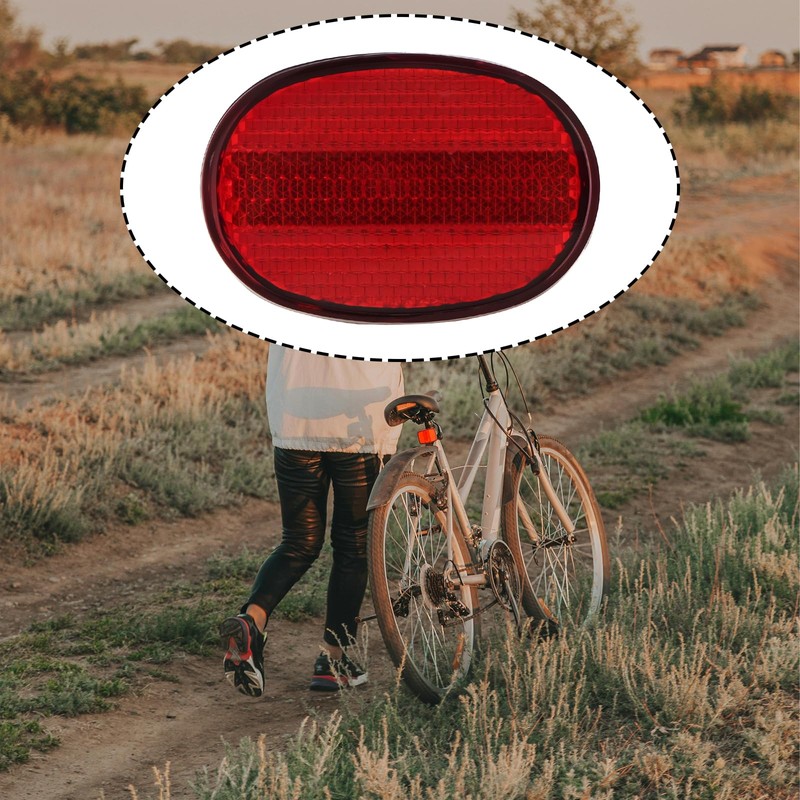 ECSiNG 2Pcs Bike Oval Rear Fenders Reflector 62x43mm Compatible With