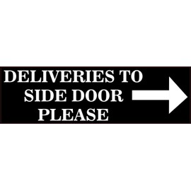 StickerTalk Right Arrow Deliveries to Side Door Vinyl Sticker, 10 inches by 3 inches