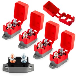 Scelrin 4 Pack 20A Automatic Reset Circuit Breaker Circuit Breaker with Cover Stud Bolt for Automotive and More