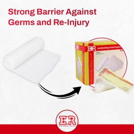 Ever Ready First Aid Sterile Conforming Gauze Roll Bandage - Box of 12-4 inch