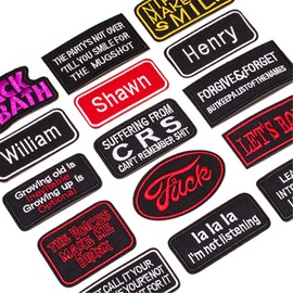 Wdlife Patch Applique Iron Patch Embroidery English Letter Embroidery Military Patch American Casual Men's Jacket Patch Repair Cool Decoration Bulk Set of 15 (A)