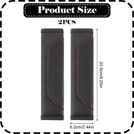 2 Pcs Car Seat Belt Cover, Black Car Seat Belt Pads, Microfiber Leather Seat Belt Shoulder Strap, Women/Men Auto Interior Accessories, Covers Harness Universal Fit for All Cars, Black