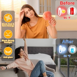 Window Privacy Film See Out Not in, One Way Privacy Window Film, Removable Window Tint for Home, Reflective Static Cling Window Film Heat Blocking, Black Silver, 47.2 X 78.7 inch