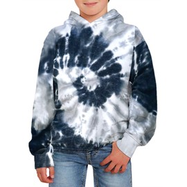 GAMISOTE Unisex Kids Tie Dye Sweatshirt Boys Girls Hooded Kangaroo Pocket Pullover Hoodies (2-Grey, 13_years)