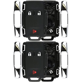 KeylessOption Keyless Entry Remote Control Car Key Fob Case Shell Button Pad Outer Cover for Chevy GMC M3N-32337100 (Pack of 2)