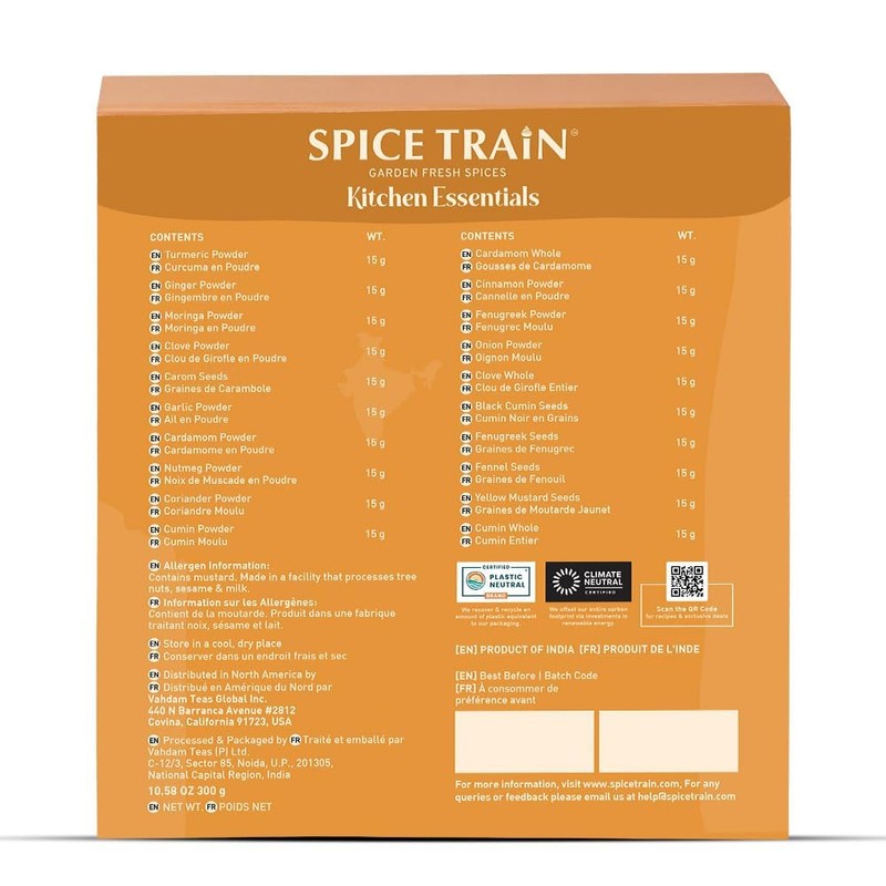 SPICE TRAIN, Assorted Spice Set – 20 Exotic Spices |