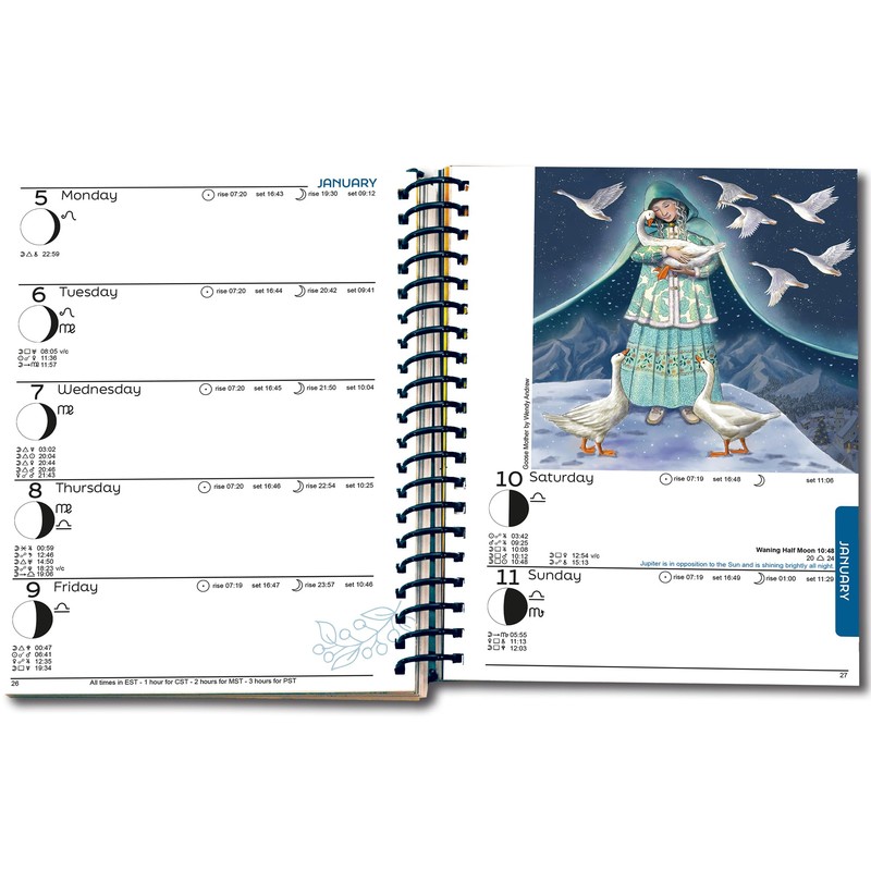 Astrocal Moon Diary 2026, Lunar Calendar Datebook, Personal Organiser, Moon