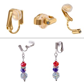 WEWAYSMILE 40 Earrings, Clip On Earrings Converter, Including U-Shaped Ear Clips, Ear Clips, Ear Clips Screws, Suitable for Non-Pierced Women's Ears