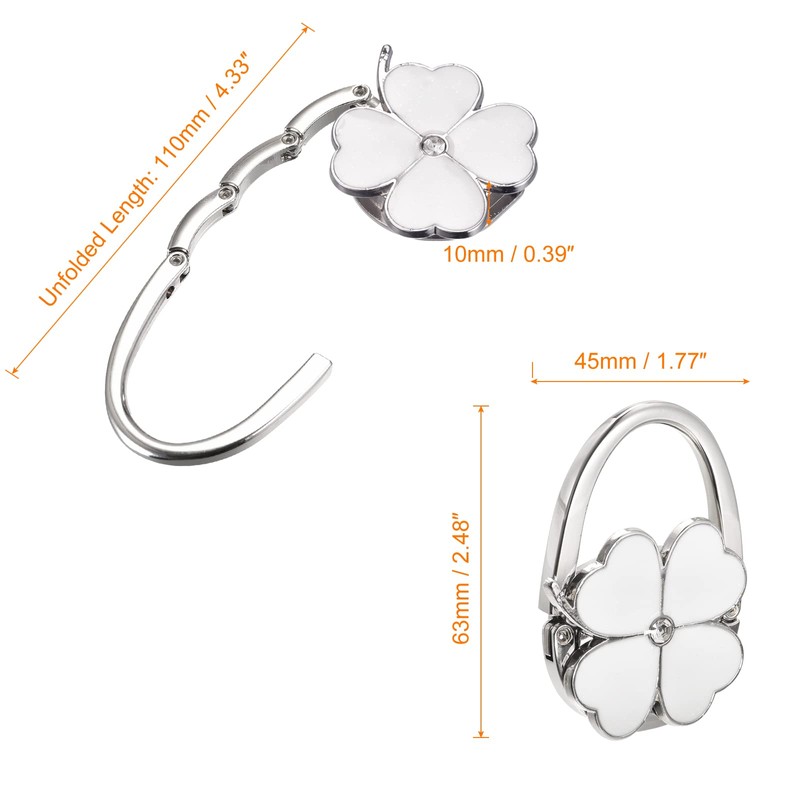 sourcing map Foldable Purse Hook - 2.48"x1.77"(LxW) Metal Portable Handbag