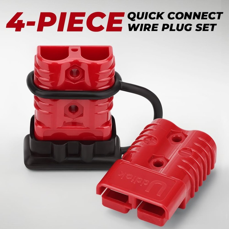 Uddick 4PCS 175A 1/0-4 Gauge Battery Cable Quick Connect/Disconnect Connector