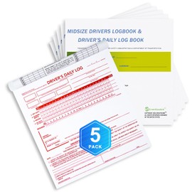 CreativeInk 5 Pack Daily Log Books for Truck Drivers with 7 & 8 Day Recap, 2-Ply Carbonless, 31 Sets of Forms per Book, 8.5" x 8.25", Driver Log Books for Truckers, Meet FMCSA Requirements