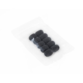 Total Length 1.0 inches (2.5 cm), Headset, Pin Microphone, Large, Microphone Windshield, Microphone Sponge, Loudspeaker, 10 Pieces, Black
