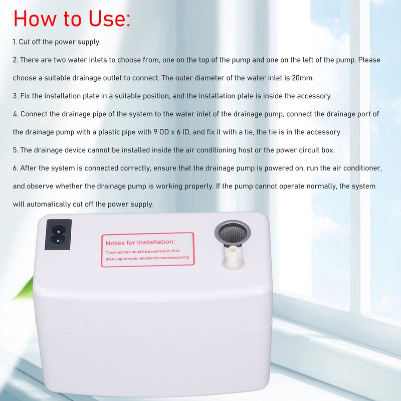 Condensate Pump 24L/h Air Conditioner Automatic Drain Pump AC with