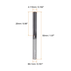 HARFINGTON Carbide Chucking Reamer 0.162"(4.115mm) Dia Straight Flute Straight Shank Machine Reamer Tool for Metal and Lathes CNC Machining Centers, Black