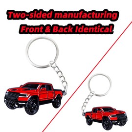 RUIHEDAHB 1PC Double-sided Car Keychain for Dodge RAM Key Chain Fob Cover Cool Mods Accessories (red)