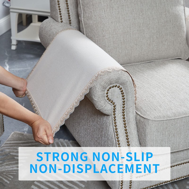 MINJIATEX Couch arm Covers, Non-Slip (2 pcs), Washable, for Living