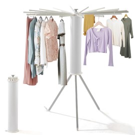 SOTTORICH Tripod Clothes Drying Rack, Garment Rack Portable and Foldable Space Saving Laundry Drying Rack - Drying Rack Clothing Floor Folding Balcony Bedroom Household
