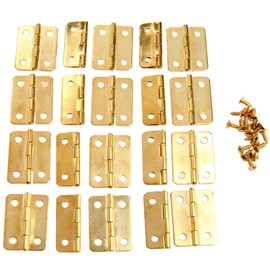 dophee 20 Pack Gold Small Hinges, Mini Retro Box Hinges with 80 Screws for Jewelry Box Wooden Case Bin Gift Box Suitcase Furniture Dollhouse DIY Crafts, 1.18"x0.67"